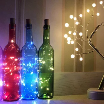 

10LED Solar Powered Wine Bottle Lights Cork Outdoor Garden Light LED Copper Garland Wire Fairy Automatic Charging String Lights