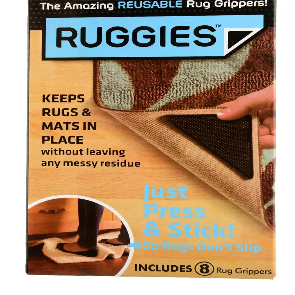 Ruggies, коврик, захваты, силикон, 4 шт., коврик для ванной, захваты для коврика, липкие коврики, захваты, идеальный коврик, пробка, моющаяся