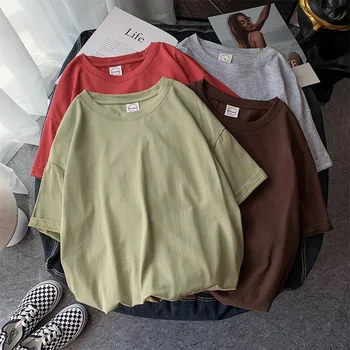 

ZHIJING Summer Korean-style Short Sleeve T-shirt Men Loose-Fit Crew Neck Base Shirt Summer Half Sleeve Casual Tops