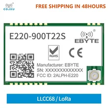 

LLCC68 LoRa 868MHz 915MHz rf Module 22dBm Long Range 5km IPEX/Stamp Hole RSSI ISMFSK SMD UART Tranceiver Receiver E220-900T22S