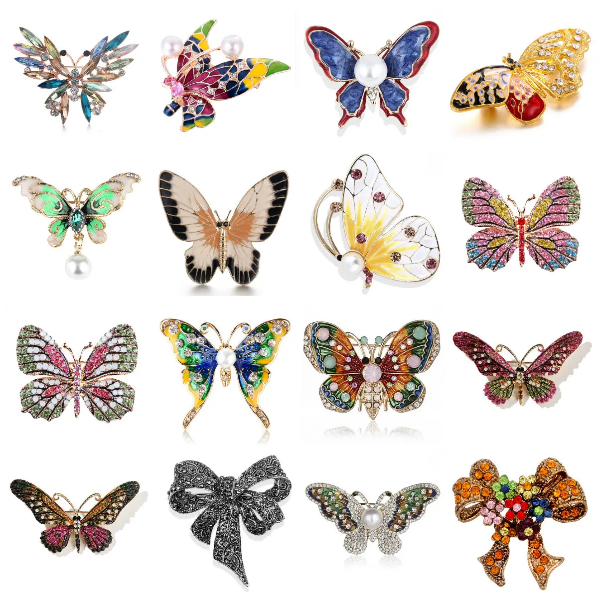 Fashion Butterfly Brooches For Women Perfect Rhinestone Crystal Pins Christmas Gift Brooches