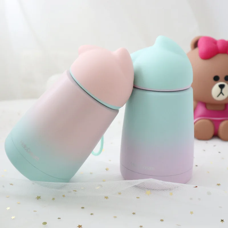 Милый Кот бутылка для воды, для девушек, для женщин, для влюбленных, горячая Нержавеющая сталь термос для воды, кофе молока Милая бутылка для воды для девочек посуда вакуумной присоской