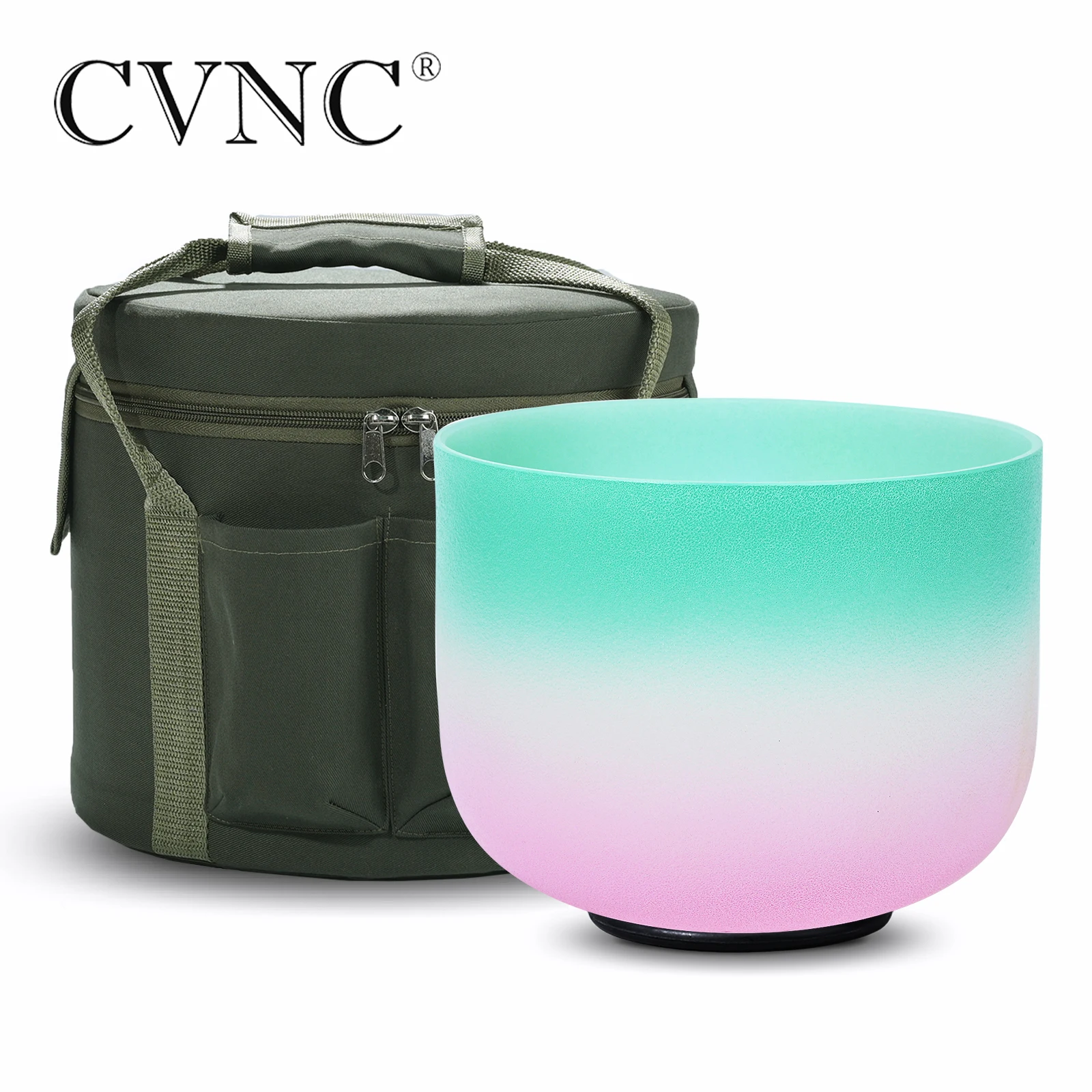 CVNC 8 Inch Candy Frosted Quartz Crystal Singing Bowl 432Hz/440Hz F Note Heart Chakra for Sound Healing Meditation with 1pc Bag |