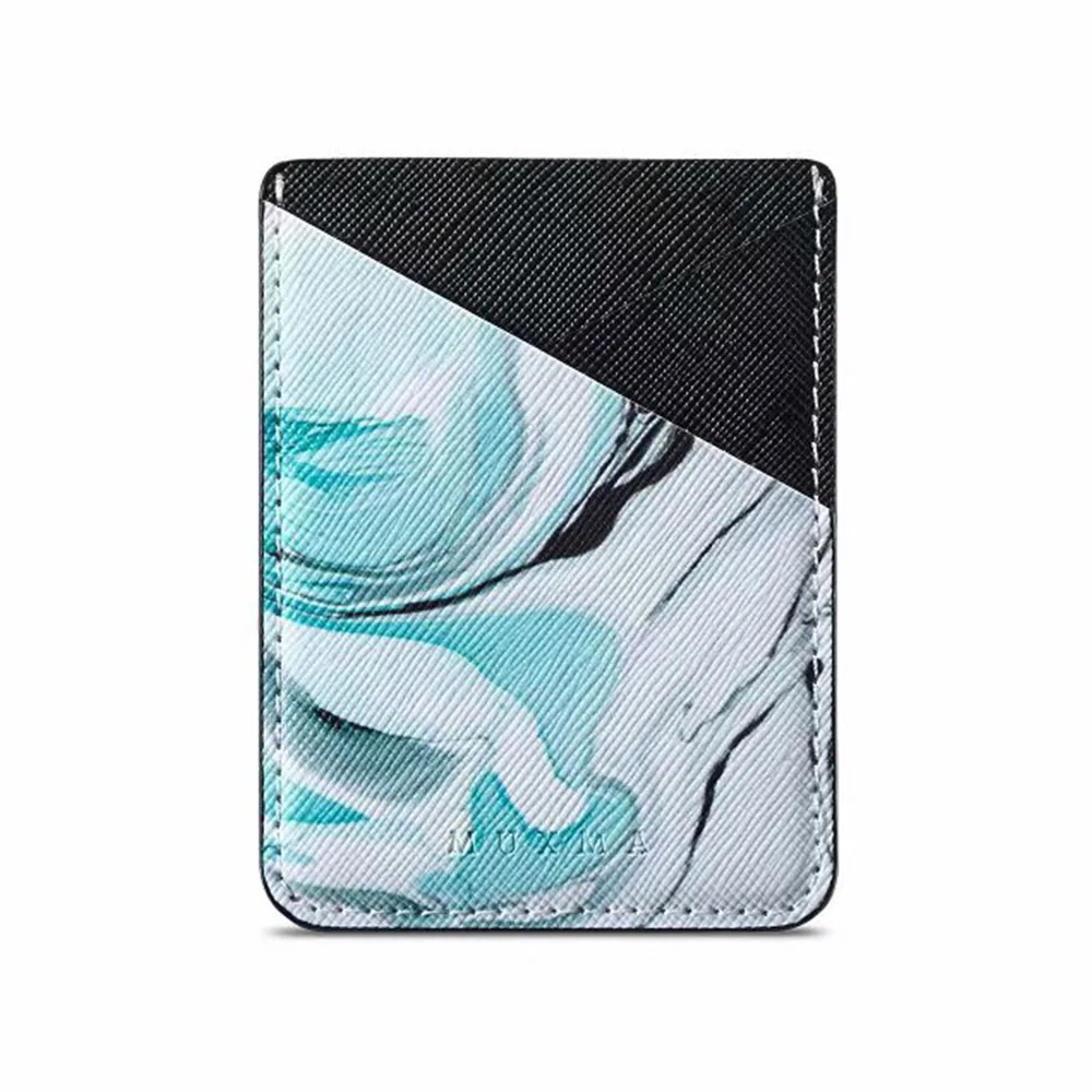 Мраморный Эластичный лайкровый Чехол-бумажник для сотового телефона, кредитный ID держатель для карт, карман на клейкой основе 3M, универсальный мобильный телефон - Цвет: 3