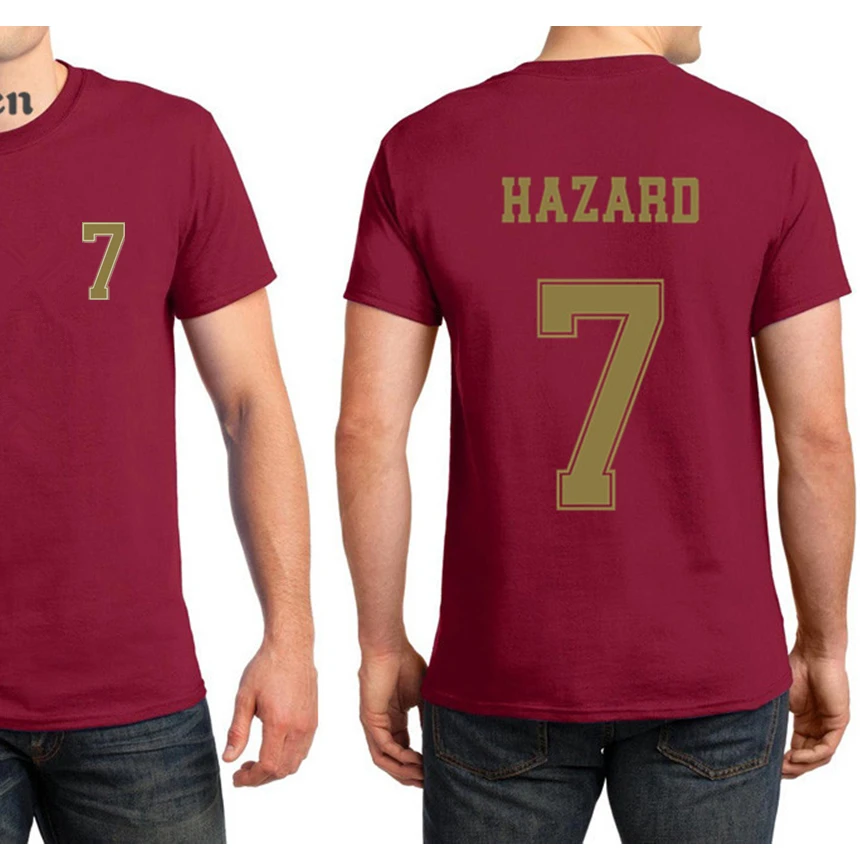 Испания Hazard 7 футболка мужская с коротким рукавом 100% хлопок о образным вырезом