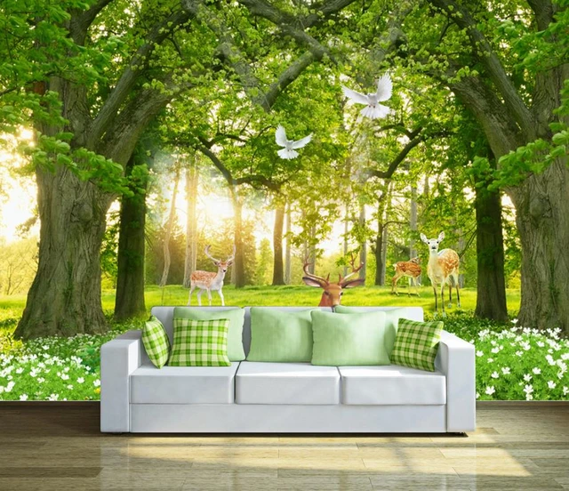 home decor custom 3d wallpaper 3d forest wallpaper room in the ...