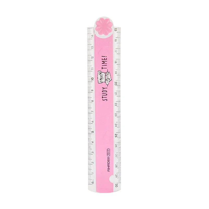 pink 30 см, новинка, милая цветная складная линейка Kawaii для обучения, многофункциональные линейки для рисования, для детей, студентов, офиса, школы, канцелярские принадлежности - Цвет: pink