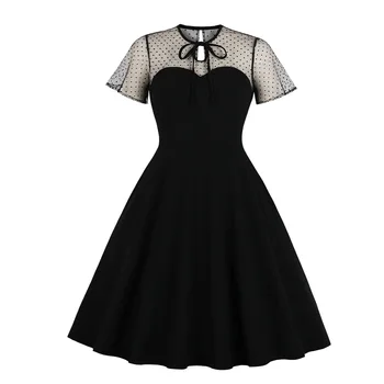 

clothing OWLPRINCESS 2019 Women's Polka Dot Mosaic Big Dress Vintage Dress