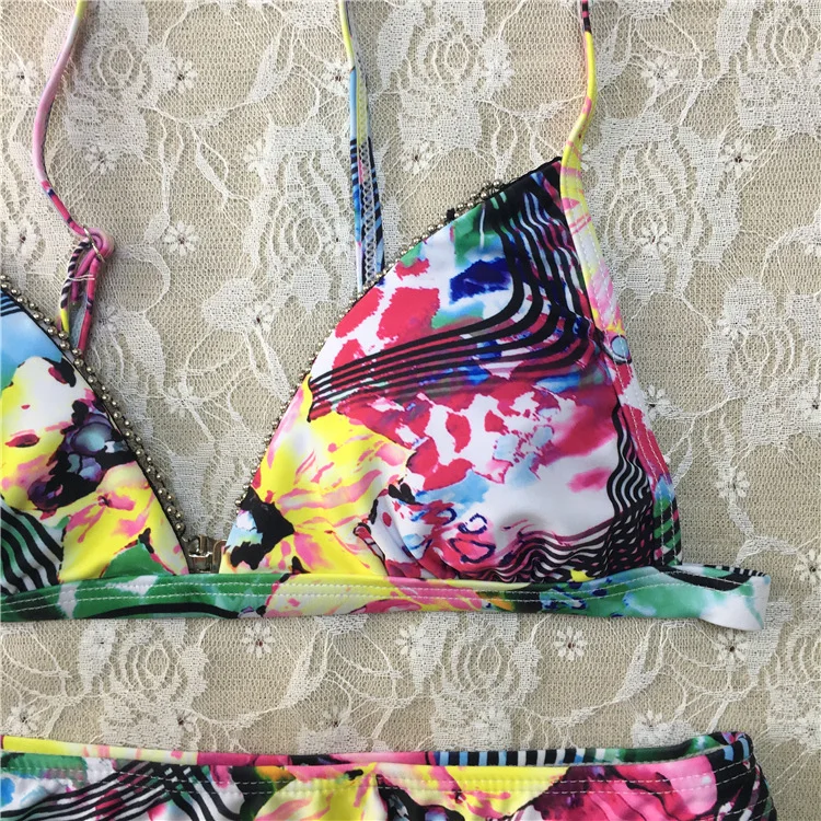 Print Bikini 2020 Swimwear Women Swimsuit Push Up Biquini Micro Sexy Bikinis Set Bathing Suit Female Retro Floral Beachwear