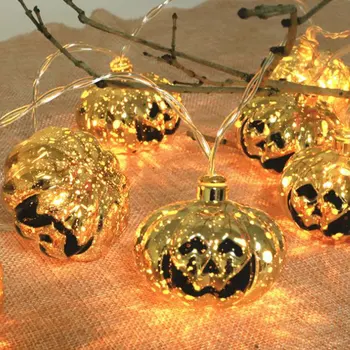 

Halloween Pumpkin Spider Bat Skull String Lights Lamp DIY Hanging Horror Halloween Decoration For Home Party Supplies