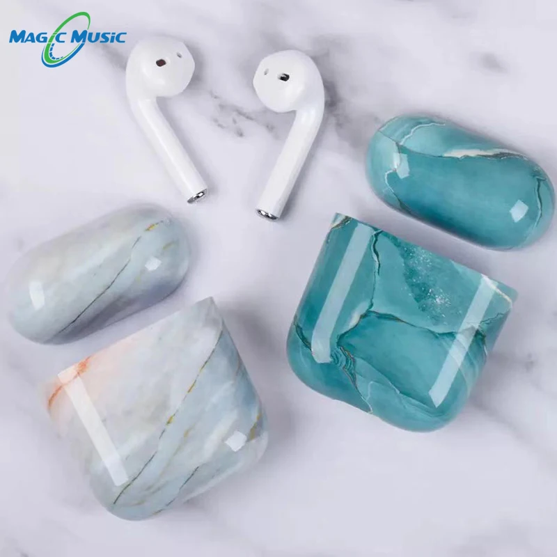 Магическая музыка мрамор милый чехол для airpods 1 2 жесткий чехол аксессуары чехол для наушников air pods box coque shell