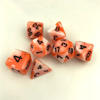 

Hot sale 7 pieces of dice set creative dice set poker dice game high quality multi-faced dice real shot