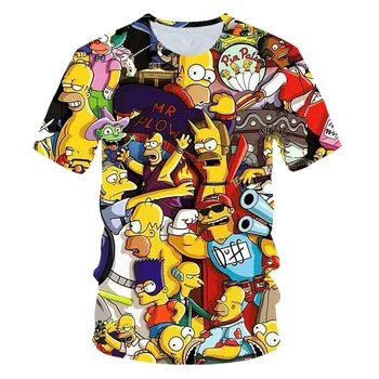 

3D Anime T-shirt men women Simpson Printing T shirt Boys casual Harajuku cartoon funny T-shirt O-neck short-sleeved Tshirt
