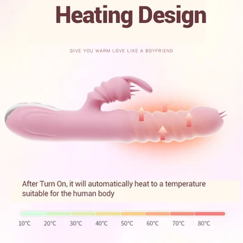 BODYPRO Rabbit Vibrator Heating Telescopic Swing Dildos Vibrators G Spot Tongue Licking Clitoris Stimulator Sex Toys For Women 4