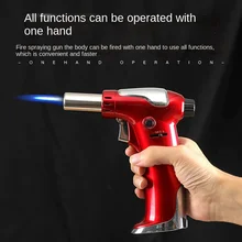 

Straight Into The Blue Flame Ignition Gun Creative Outdoor Windproof Barbecue Cigar Kitchen Baking Portable Spray Gun Lighter