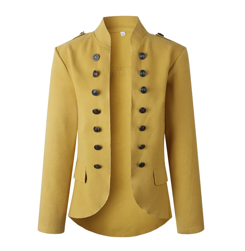 Женский короткий Блейзер, куртка, осенне-зимние костюмы с длинными рукавами, желтые куртки-блейзеры, женская одежда, уличная одежда - Цвет: Цвет: желтый