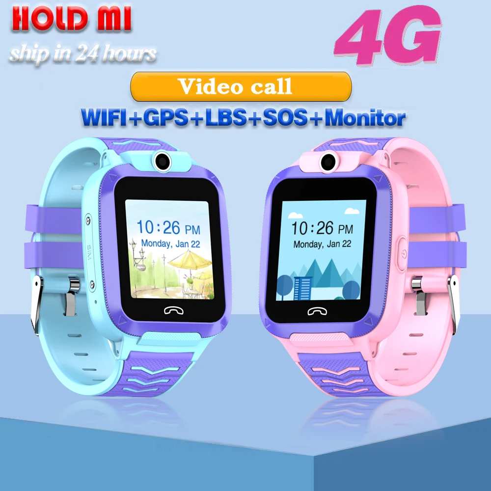 

Kids Smart Watch 4G GPS WIFI Tracking Video Call Waterproof SOS Voice Chat Children Watch Care For Baby Boy Girl Smartwatch
