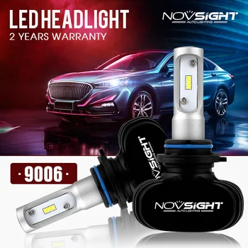 

NOVSIGHT 2Pcs Headlights Auto 8000LM 6500K 50W 9006 / HB4 LED Headlight Bulbs Lamp Super Bright White 6500K White LED CHIPS