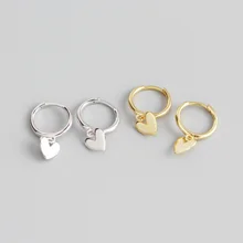 

Peach Heart Silver Earrings 925 Women Minimalist Luxury Dangling Dangle Earings Statement Party Goth Accessories Fine Jewelry