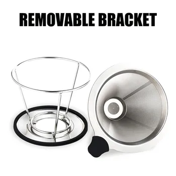 

Yolife Double Layer V60 Coffee Filter Cup Stainless Steel Drip Coffee Holder Funnel Baskets Reusable Coffee Filters Holder tool