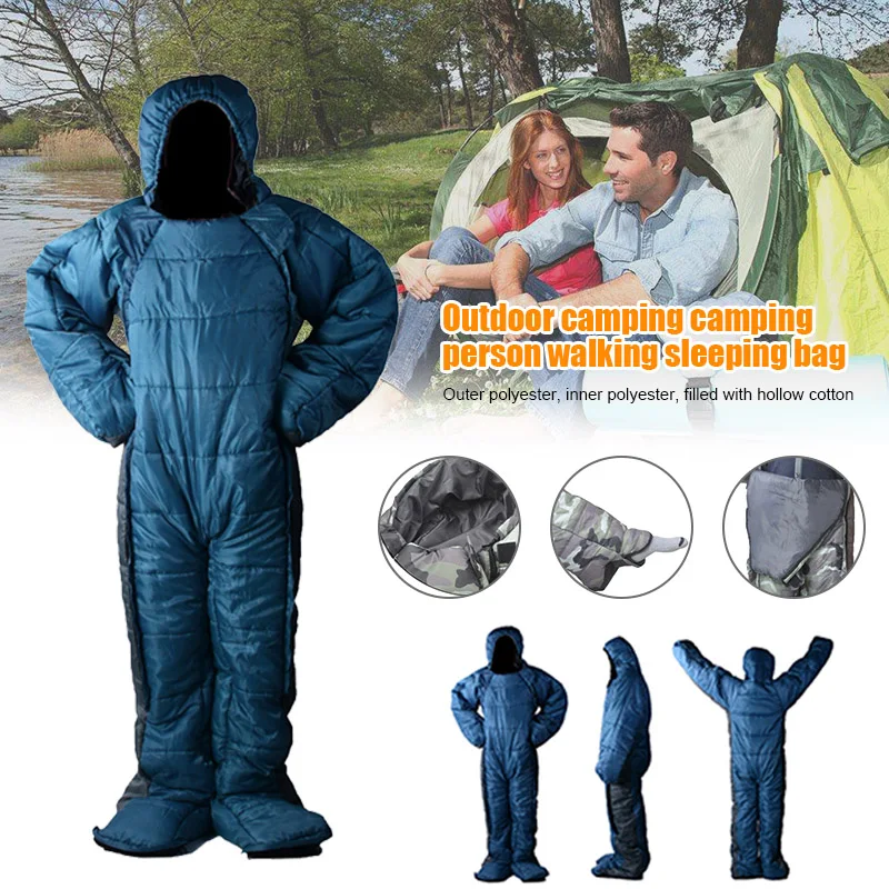 New  Adult Lite Wearable Sleeping Bag Warming for Walking Hiking Camping Outdoor FK88