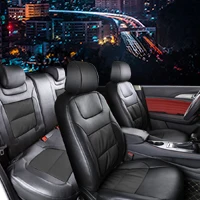 BOOST пользовательские микрофибры кожа сиденья для peugeot Buick Land Rover Maserati Kia Mazda автомобильный полный комплект подушки - Название цвета: 19-11 Black Black