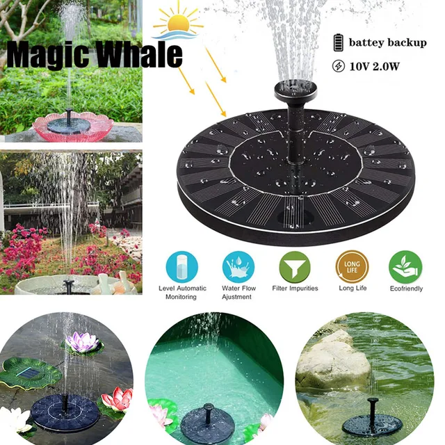 US $10.64 Solar Fountain Solar Water Fountain Pump for Garden Pool Pond Watering Outdoor solar Panel Pumps Ki