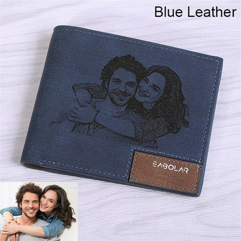 

Personalized Photo/Text Wallet for Men, Customize Short Bifold Wallets, MenWomen Pures Carteras Para Mujer Gift for Men Him