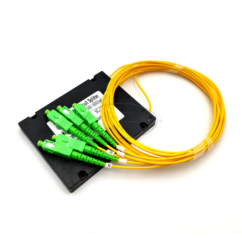 SC APC 1x4 PLC волоконно оптический сплиттер однорежимный с коннектором FTTH ABS
