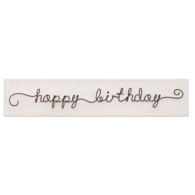 happy birthday 1 шт. формы для трафаретов ремесленный шаблон штамп 15x3 см Скрапбукинг Ремесло открытка изготовление Свадебный декор пластиковый шаблон фотоальбом - Цвет: happy birthday