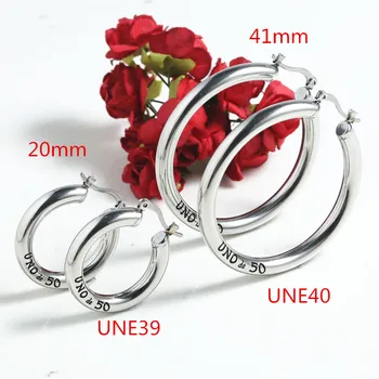 

Hot Sale Fashion Women Men Silver Color Gold Stainless Steel Round Key Lock Oil UNO de50 Stud Earrings Pulseras Jewelry