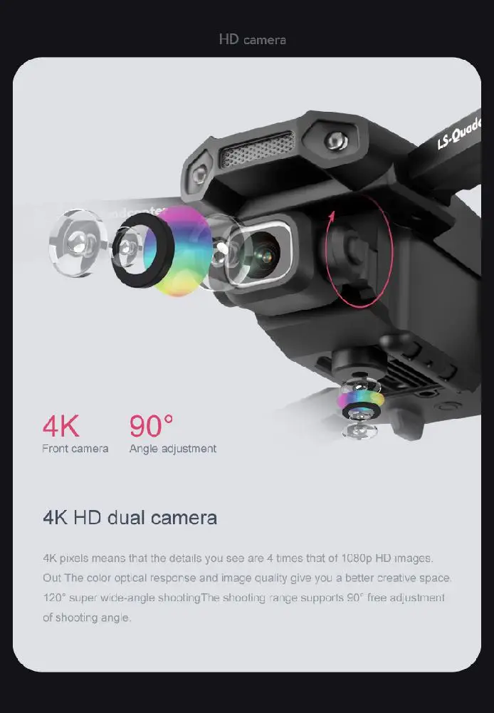 LS XT6 Mini RC Drone 4K 1080P HD Двойная камера Wi Fi FPV давление воздуха удержание высоты