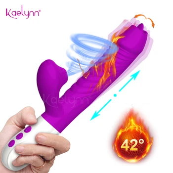 Rabbit Vibrator Sucking Vibration Dildo for Women Dual Motor Heating Female Masturbator G Spot Clitoris Sucker Vibrator Sex Toys 3