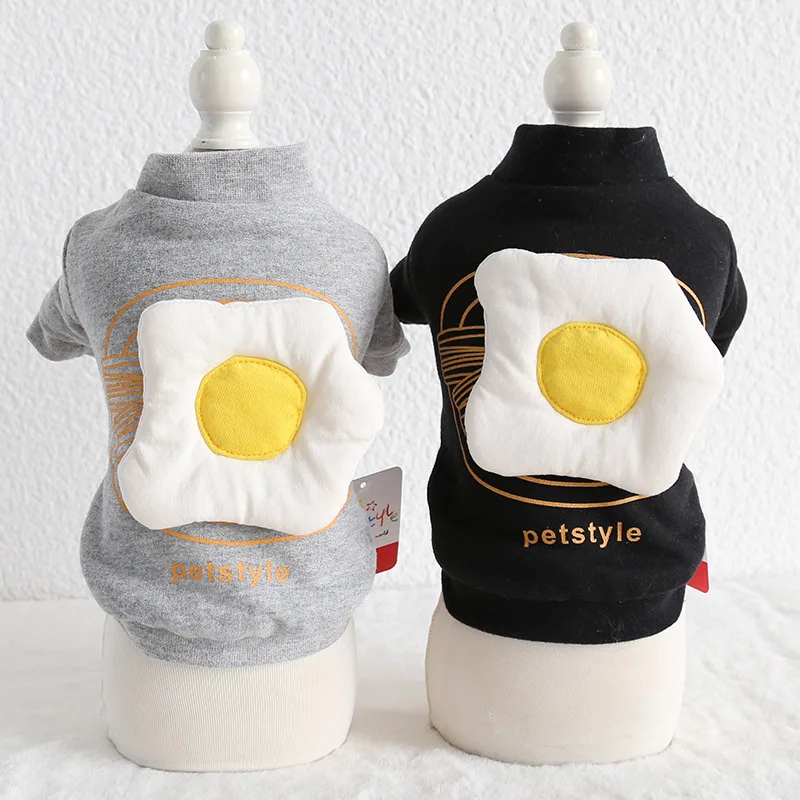 

2019 Autumn and Winter Newest Fried Egg Decor Warm Dog Vests Two Feet Pet Clothing Black Grey Colors Xs-xl Sizes Pet Products