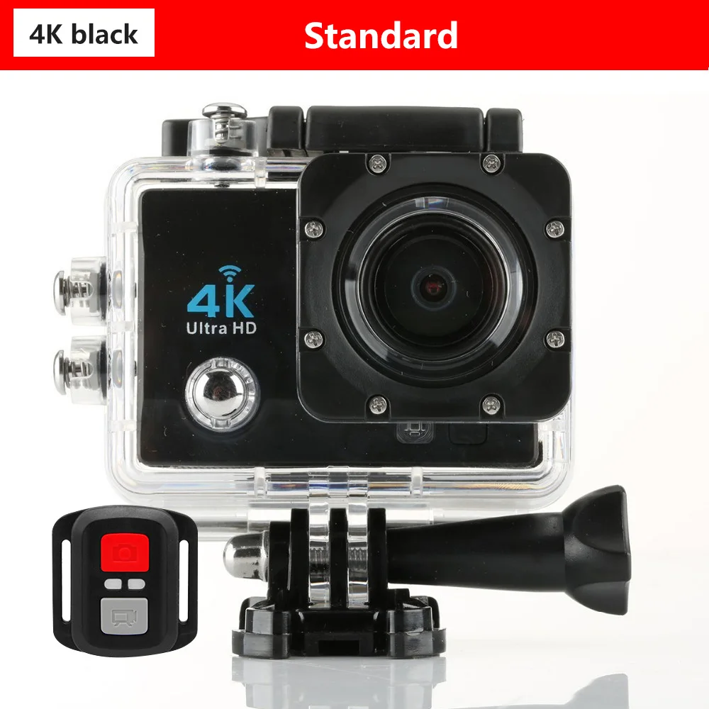 Qriginal hero Экшн-камера 4K Ultra HD wifi 1080 P/60fps 2,0 lcd 170 объектив для дайвинга Водонепроницаемая 30M DV go Helmet pro спортивная камера - Цвет: Black Standard
