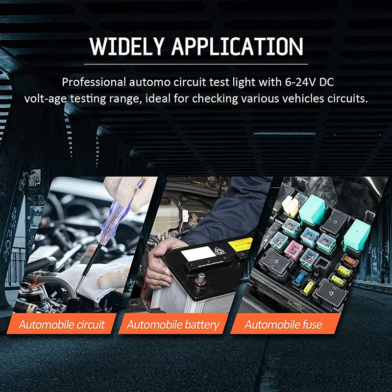 6V 12V 24V DC Car Truck Voltage Circuit Tester Car Light Circuit Tester Lamp Voltage Test Pen Probe Light System Test Auto Maint