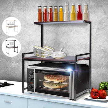 

2 Tier Thickened Microwave Oven Rack Kitchen Microwave Rack Rice Cooker Oven Storage Stand Kitchen Appliances Storage Racks