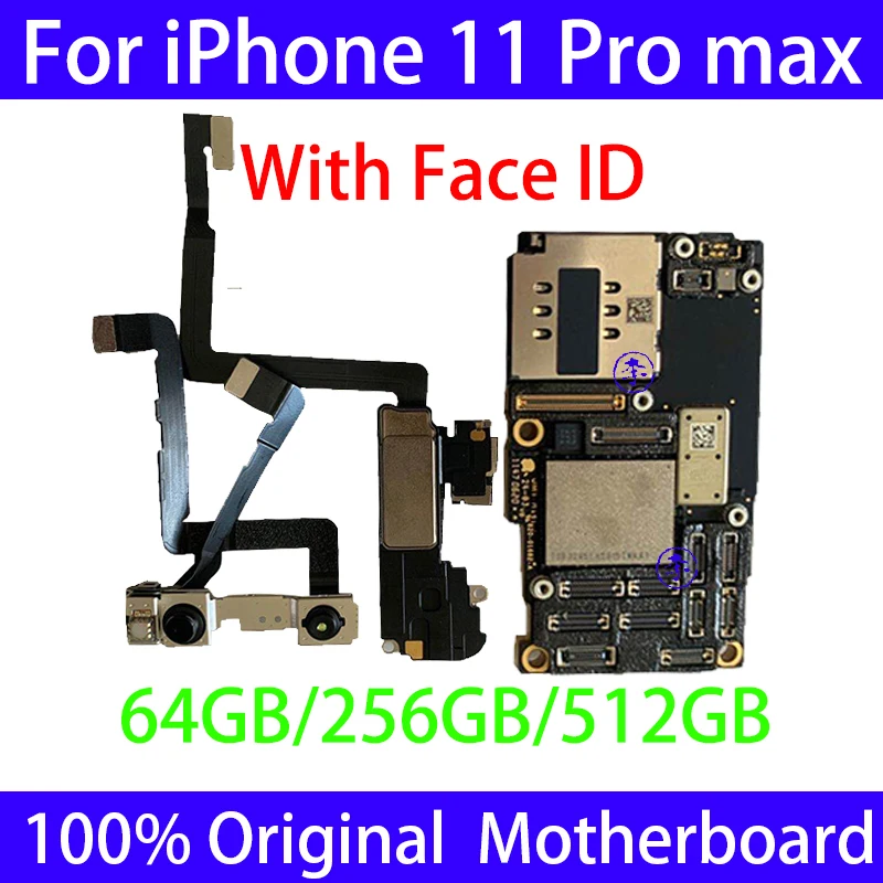 Оригинальная материнская плата для iPhone 11 Pro max 64 Гб 256 ГБ нет/с распознаванием лица