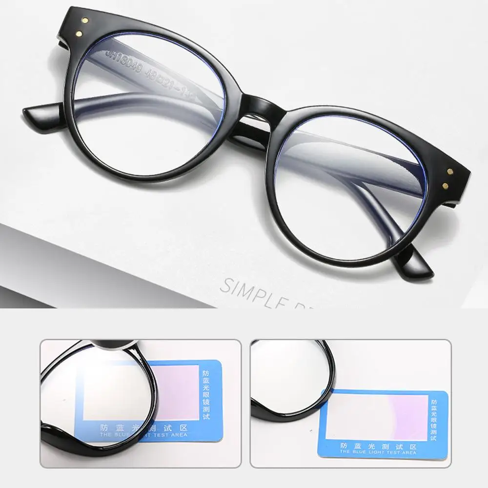 

New Anti Blue Light Glasses Women Men Fashion Round Clear Lens Eyeglasses Female Computer Spectacle Black Pink Optical Frame