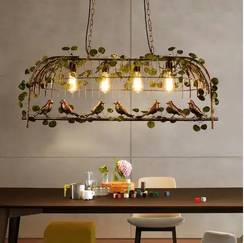 

Vintage Bird Pendant Light Iron American Industrial LOFT Bar Cafe Personality E27 Decor Hanging Aisle Nordic Lamp birdcage lamp