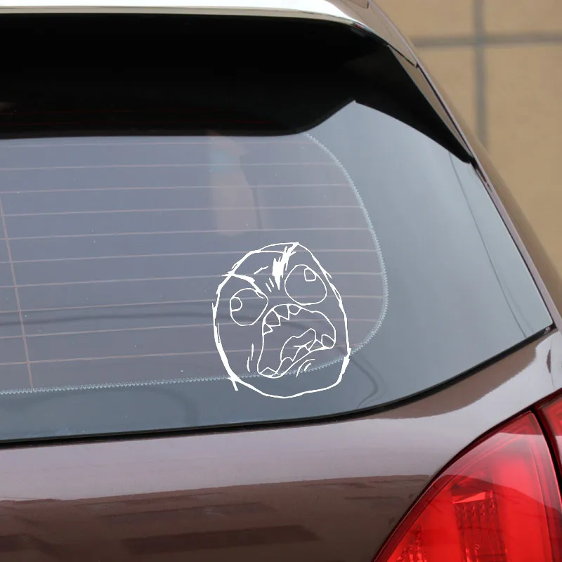 Yjzt 15 5x17 8 Cm Wut Gesicht Meme Heckscheibe Dekoration Vinyl Aufkleber Auto Aufkleber C25 1060 Car Stickers Aliexpress