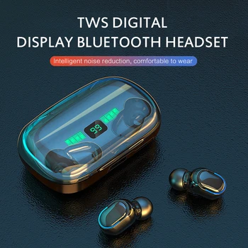 

XT01 TWS Digital Display Bluetooth Headset Changing Songs Calling And Voice Assistant Bluetooth Headset For IOS / Android Phone