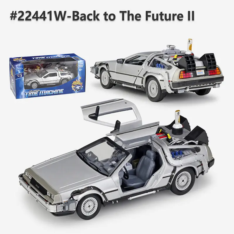 Welly 1:24 литья под давлением сплав модель автомобиля DMC-12 delorean Назад в будущее время машина металлическая игрушка автомобиль для ребенка игрушка подарок коллекция