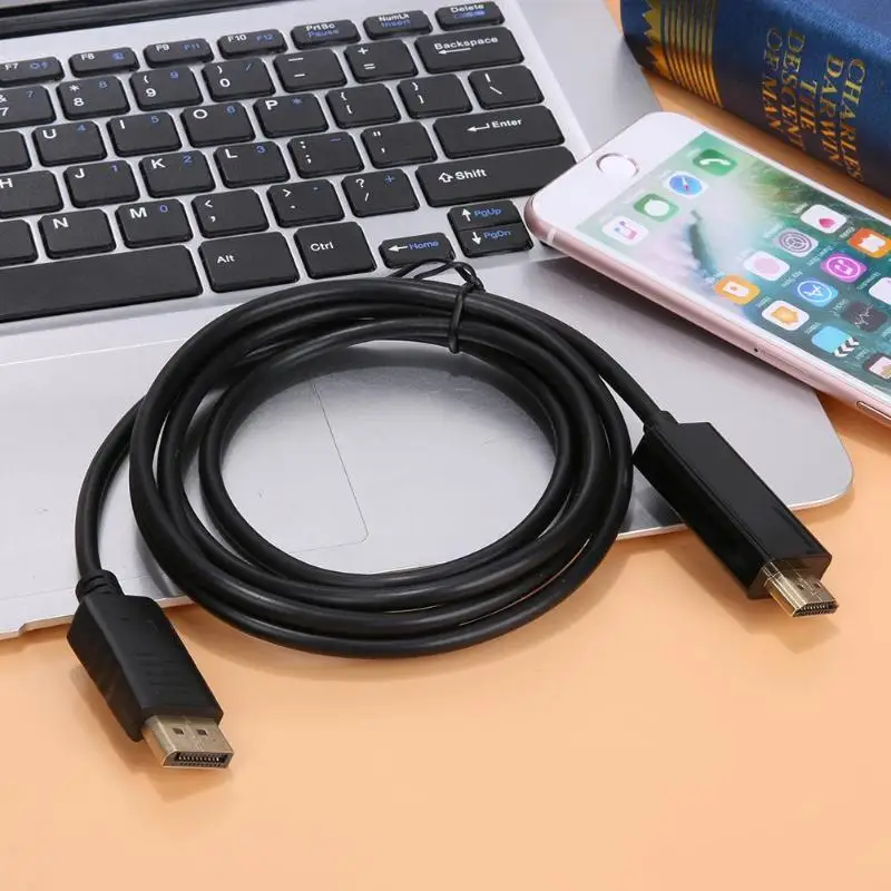 1 8 м Дисплей порт папа к HDMI 1080P видео конвертер Кабель адаптер совместимый ПК HDTV