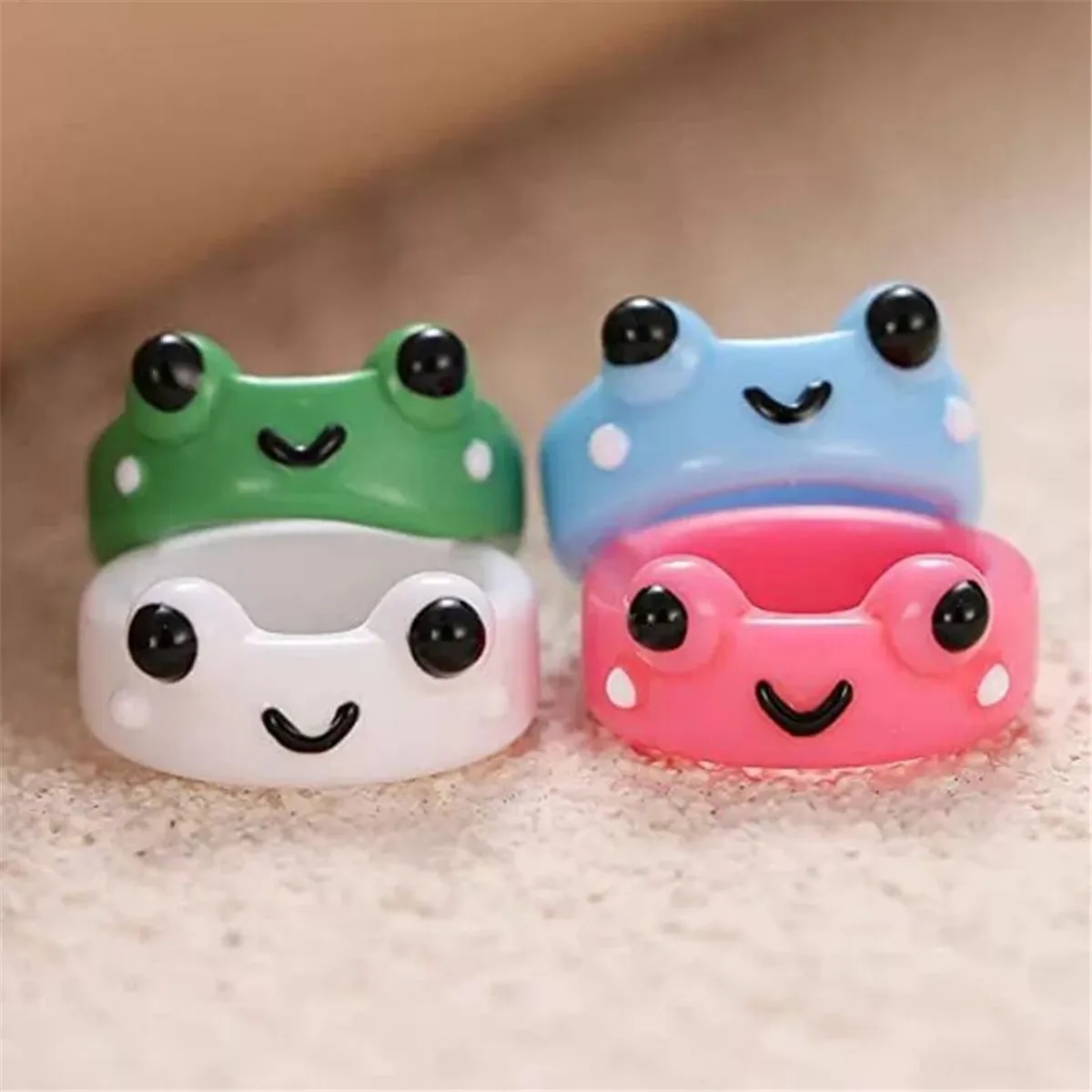 

Frog Ring Polymer Clay Chick Resin Rings Women Girls Simple Animal Aesthetic Greative Party Travel Jewelry Friendship Gifts