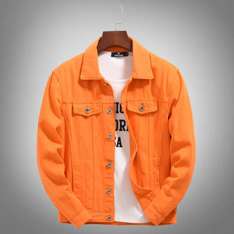 Denim jacket orange colour Outlet