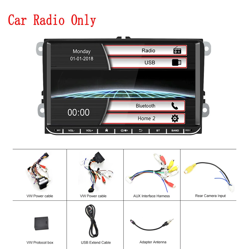 Camecho 9 ''автомобильный мультимедийный плеер MP5 сенсорный экран автомобильный радиоприемник Универсальный Bluetooth FM авто радио Поддержка управления рулем - Цвет: Car Radio Only