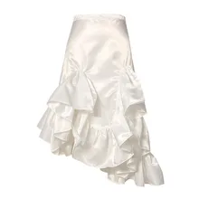 Асимметричная гофрированная рыбий хвост юбка женская летняя тонкая юбка высокая талия длинная юбка