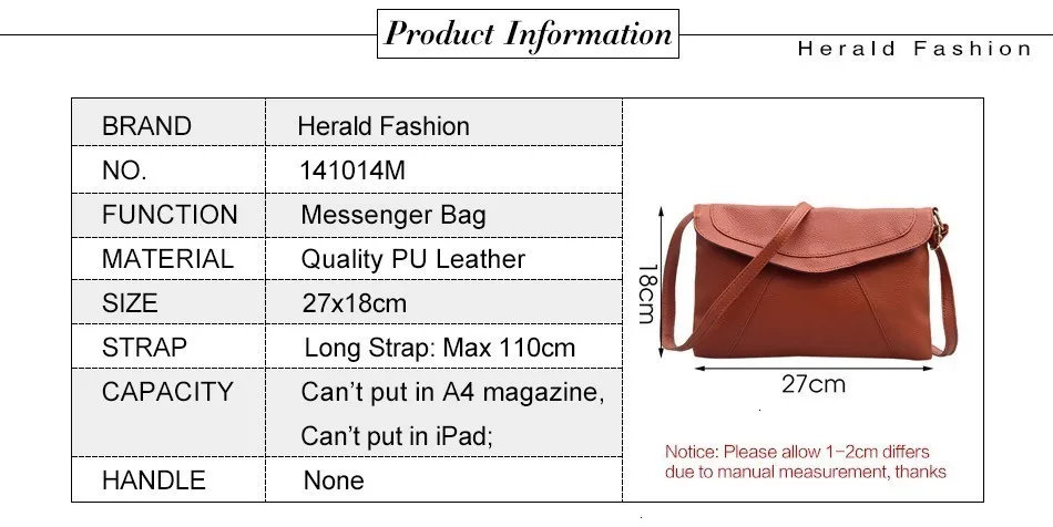 Herald модная Маленькая женская сумка-мессенджер, женские кожаные сумки, сумка через плечо, женские сумки, Bolsos Bolsas Feminina