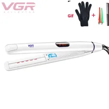 Профессиональный Выпрямитель для волос, электрическая плойка для волос, плоский утюжок с отрицательными ионами для выпрямления волос, щипцы для завивки волос с светодиодный дисплеем